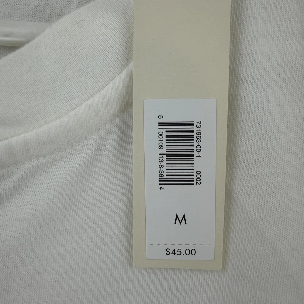 Banana Republic Shirt Mens Medium White Henley Long Sleeve T-Shirt Tagless NWT